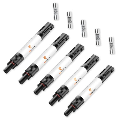 Solar Fuse Holder Inline 10Amp 1000V PV Fuses 10A Panel Fuse with Male and Female Connector for Panels Surge Protection Device 5 Pcs - style: 10A 5PCS