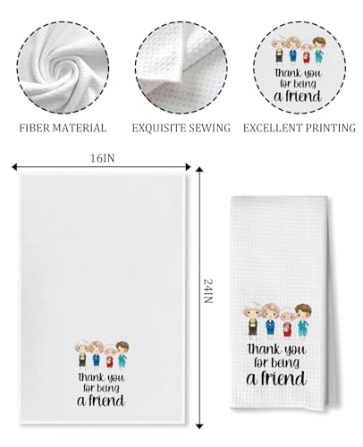 Advivio Funny Golden Girls Kitchen Flour Sack Tea Towels, Golden Girls Merchandise Dish Towels, Friendship Birthday Gifts for Women Besties Mom Grandma - color: Thank You Towels
