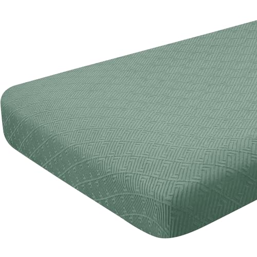 ZNSAYOTX Stretch Cushion Covers Sofa Loveseat Cushion Couch Seat Covers Slipcovers Soft Replacement Unique Pattern Furniture Protector with Elastic Bottom (Pea Green, 1 Pc 2-Seat Cushion Cover) - color: Pea Green, size: 1 Cushion Loveseat