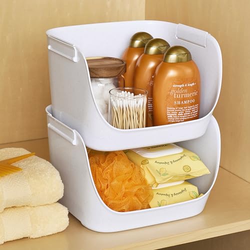 YouCopia ShelfBin Stacking Pantry Bins, 2-Pack, Stackable Storage Basket Organizers for Kitchen and Cabinet Organization - size: Stacking Bins