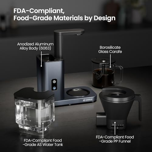 Kismile SCA-Certified 8 Cup Drip Coffee Maker, Pour Over Coffee Machine with 3s Instant Heat 197–205℉, Adjustable Flow Control, Removable Water Tank, Deep Cold Brew & 40 Min Keep Warm (Blue) - color: Glacier Blue