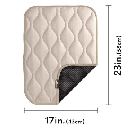 Paw Inspired Washable Padded Crate Mats for Dogs | 23” x 17” Pad, Fits 24-inch Kennels | Leakproof, Waterproof Bottom, Plush Pet Beds (Tan) - color: Tan, size: 24 Inch