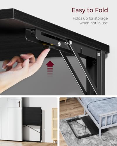 Vantic 31.5" Folding Desk, Foldable TV Tray Table for Eating on Couch, Extra Large TV Dinner Trays, Portable Fold Computer Writing Desk Table for Home Office, Black - color: Black