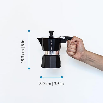 GROSCHE Milano Stovetop Espresso Maker Moka Pot 3 espresso Cup - 5 oz, Black - Cuban Coffee Maker Stove top coffee maker Moka Italian espresso greca coffee maker brewer percolator - color: Black, size: 3 espresso cups