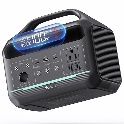 Portable Power Station 300W, 192Wh Large Power Bank with 110V AC Outlet, LiFePO4 Battery Backup,8-Ports Solar Generator Fast Charging for Camping, Hurricane Emergency, Outdoor,Home(Solar Optional) - color: Black