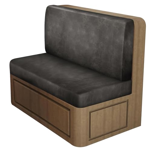 Leather Look RV Dinette Cushion Covers, Stretch Camper Cushion Slipcovers for Travel Trailer Couch RV Booth Seat, Replacement Camper Sofa Chair Protector (1 Backrest Cover & 1 Bench Cover,Khaki) - color: Charcoal Gray, size: 1 Set