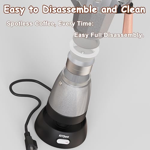 Electric Espresso Coffee Maker, Italian Coffee Pot, Electric Moka Pot, Cuban Coffee Maker, Portable Cafeteras Electricas Espresso Makers with Detachable Base 3 or 6 Cup (Bright Silver) - color: Bright Silver