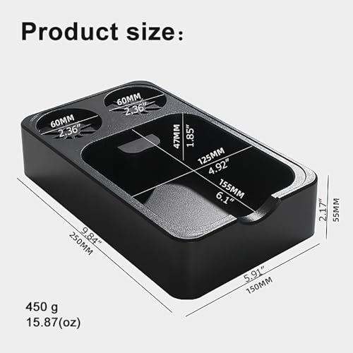 Espresso Tamping Station with Knock Box, 3-in-1 Coffee Organizer Compatible with 51/54/58mm Tamper, Anti-Slip ABS Storage & Barista Tools Holder