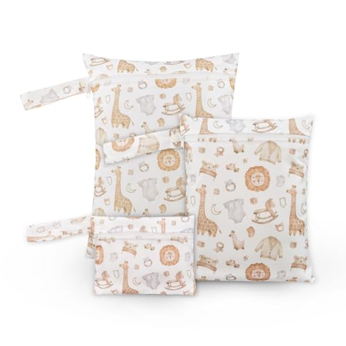 Happy Flute 3 Set Wet Bag Storage Bag Zipper Waterproof Washable | Travel Bags, Beach, Pool, Gym Bag for Cloth Diaper, Swimsuits & Wet Clothes(EF545) - color: EF545