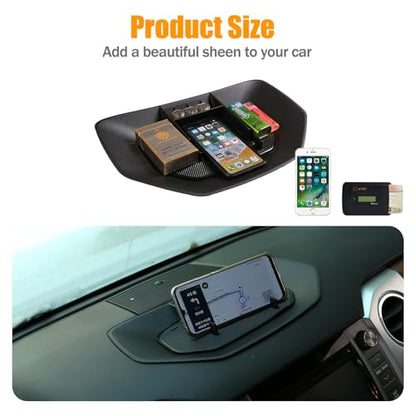 Black ABS Car Center Console Dash Table Storage Tray Fit for Toyota Tundra 2014-2021 Instrument Organizer Phone Holder Cradle Accessories (Without Mobile Phone Holder) - style: Without Mobile Phone Holder