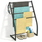 Honiter Towel Drying Rack for Bathroom, Free Standing Towel Rack, 4 Tier Wide Towel Dryer Rack, Pool Towel Racks Outdoor, Blanket Ladder Holder, Metal Towel Bar Stand for Oversized Bath Towel