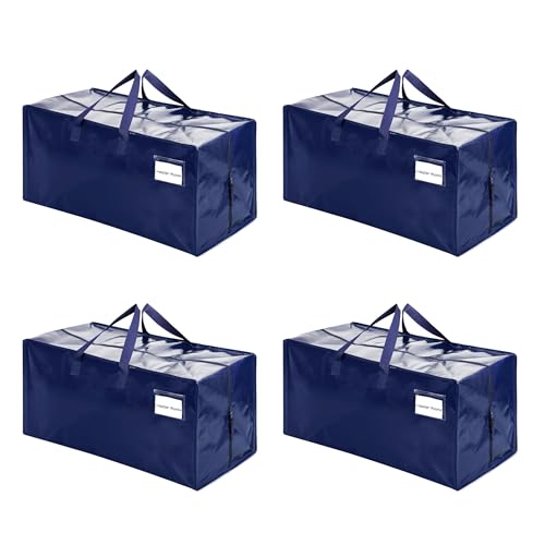 VENO 4 Pack Heavy Duty Moving Bags with Backpack Straps, Zippers & Handles, Extra Large Packing Bags for College Dorm Essentials, Moving Supplies Alternative to Cardboard Moving Boxes - color: Blue, size: 4 Pack