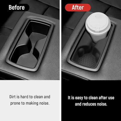 Rear Cup Holder Compatible with Toyota 2019 2020 2021 RAV4 Accessories Silicone Material Insert Center Console Organizer - color: for Toyota 2019-2021 RAV4 (Rear)