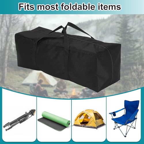 HARFINGTON 2pcs Camping Chair Replacement Bag 23.6" x 7.9" Folding Chair Carry Bag Oxford Cloth Storage Tent Bag with Handle Strap for Travel Outdoor Camping Sports, Black - size: 23.6" x 7.9"