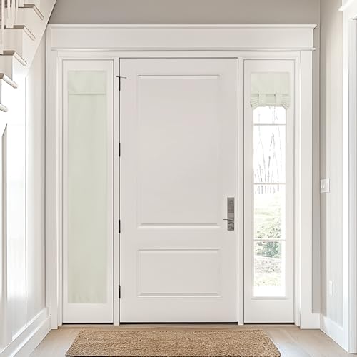 NICETOWN Door Window Covering, Thermal Insulated Blackout Tricia Window Curtain Energy Efficiency Sidelight Curtains Tie Up Shades for Front Back Door, W12 x L72 inch Long, 1 Panel, Light Beige - color: Light Beige, size: 12"W x 72"L (Pack of 1)