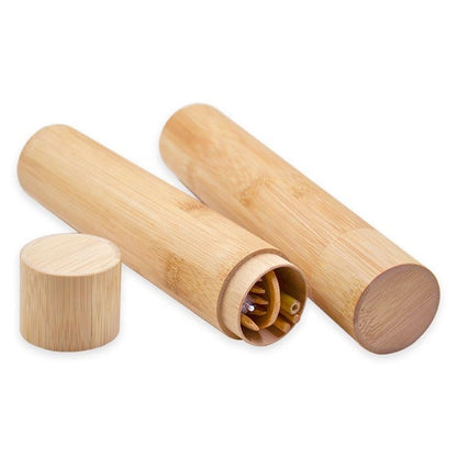 Eco-Friendly Travel Utensils Set: Lightweight Bamboo Forks, Spoons, Knives, Chopsticks, Straw in Wooden Case, Reusable Utensils for Lunch Box, Kids Camping Cutlery, Sustainable Portable Flatware - size: 6-piece
