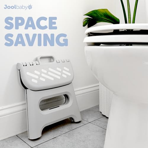 Lock 'n Step 8.6” Folding Step Stool for Toddler Potty Training, Holds Adults up to 200 lbs – Safety Lock Prevents Pinching - Jool Baby | Slip-Resistant Surface for Toddlers & Adults – Holds Up to 200 lbs