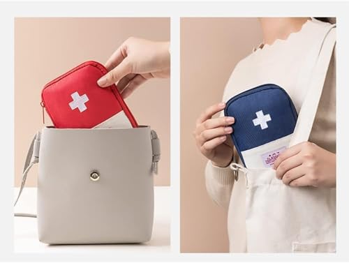 4 Pcs Travel First Aid Pouch,Empty Mini First Aid Pouch, Portable Outdoor First Aid Medical Rescue Bag Multi-Function Emergency Medicine Storage Organizer Bag Health and Household Supplies (Small)