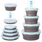 4 PCS Collapsible Bowls with Lids Silicone Collapsible Mixing Bowls for Camping Portable Salad Bowl Food Storage Containers for Hiking, Camping, Travel 12/17/27/40oz