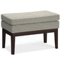 SIMPLIHOME Carlson Small Ottoman Bench - 27 inch Wide Upholstered Woven Fabric Rectangle Ottoman in Greige, Mid Century Modern Bench for Bedroom, Entryway or Living Room with Padded Seat - color: Greige, style: Small Ottoman Bench
