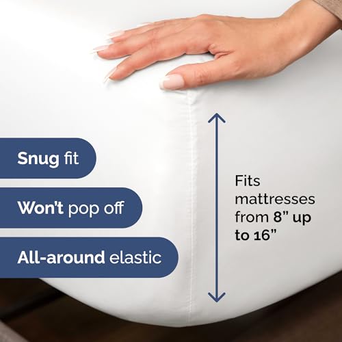 Split Queen Sheets - Easy-Fit, Wrinkle-Resistant, Designed for Split Queen Mattress – Split Queen Sheets Sets Fits 14" to 16" Deep Pockets – Premium Extra Soft, Queen Split Fitted Sheet Set – White - color: 01- White, size: Split Queen Size