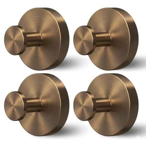 Shower Hooks for Inside Shower,Suction Cup Hooks for Glass Window,Removable Towel Hooks for Bathrooms,4 Packs(Bronze) - color: Bromze, size: 4 Pack