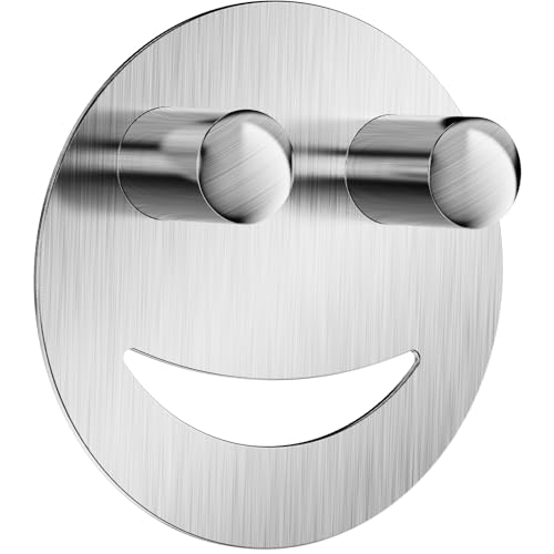 Yoshiky Stainless Steel Smiley Face Dish Sponge Holder, Silver Sink Caddy Organizer Storage with Suction Cup for Kitchen, Rv Apartment Kitchen Accessories Decor Scrubber - color: Silver, size: 1 Pack