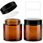 TUZAZO 4oz Amber Glass Jars with Lids, 2 Pack Round Small Glass Jars with Inner Liners & Stickers Reusable Empty Cosmetic Containers for Lotions, Body Butters, Creams, Powders, Candles - color: 4 oz Amber
