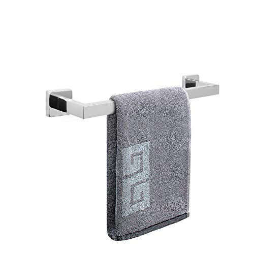 NearMoon Towel Bar, Bath Accessories Premium Thicken Stainless Steel Square Shower Towel Rack for Bathroom, Towel Holder Wall Mounted (1 Pack, Chrome Finish, 16 Inch) - color: Chrome Finish, size: 16 Inch