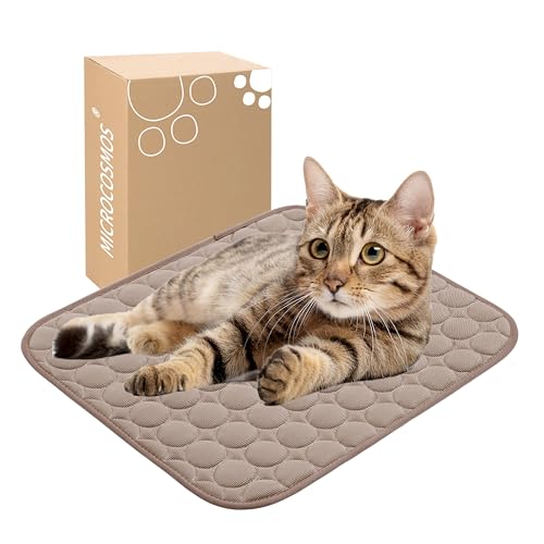 MICROCOSMOS Summer Cooling Mat & Sleeping Pad- Water Absorption Top, Materials Safe, Easy Carry, EZ Clean. Keep Cooling for Pets, Kids and Adults.(Brown, 19" x 15") - color: Brown, size: 19" x 15"