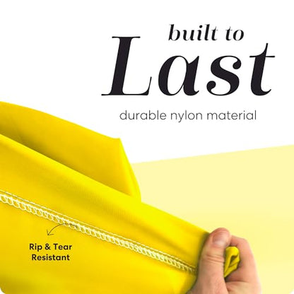 Nylon Laundry Bag - Locking Drawstring Closure and Machine Washable. These Bags will Fit a Laundry Basket or Hamper and Strong Enough to Carry up to Three Loads of Clothes. (Yellow) - color: Yellow, size: 22" x 32"