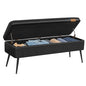VASAGLE EKHO Collection - Storage Ottoman Bench, Entryway Bedroom Bench, 15 Gallons, Synthetic Leather with Stitching, Mid-Century Modern, Safety Hinges, Loads 660 lb, Ink Black ULOM074B01 - color: Ink Black, style: 15-Gallon Storage Bench