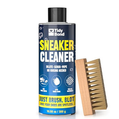 Sneaker Cleaner Kit, 10.6oz Shoe Cleaner for White Shoes with Brush & Microfiber Towel, Deep Cleaning Shoe Cleaning Kit for Sneakers, Leather, Canvas, Mesh, PU, Fabric & Boots