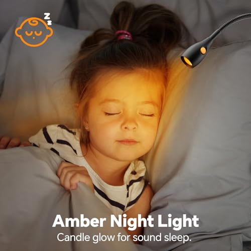 Wall Mounted Reading Light, Minimalist Headboard Mount Book Light, Dimmable LED with Lamp Head Switch Reading Lamp, USB-C Powered, CRI 95+ (4000K + Amber Nightlight) (Black) - color: Black