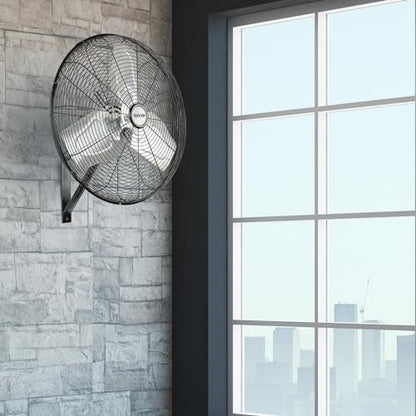 Hurricane Pro Commercial Grade Oscillating Metal Wall Mount Fan w/ 3 Speeds, Black, 20" - Corded Electric Air Cooling Unit w/ Powerful 4600 CFM Airflow for Home, Garage, Gym, Workshop & Greenhouse - style: 20" Pro Commercial Grade