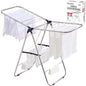 TRES BELLE M-Size Stainless Steel Gullwing Clothes Drying Rack, Foldable Compact Metal Laundry Dryer with Secure-Rod 2 Bottom Bars for Baby Clothes, Delicates, Underwear, Towel - size: Medium