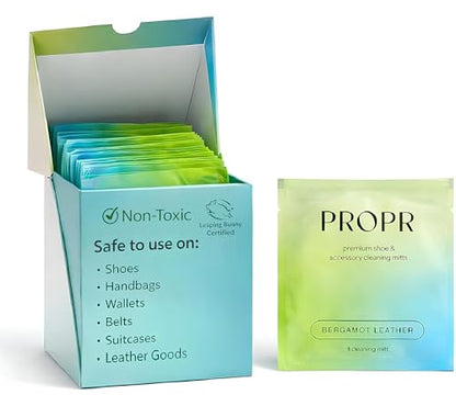 PROPR Premium Double Sided Shoe Cleaning Mitt – Individually Wrapped Travel Shoe Cleaner for Sneakers, Handbags & Leather - style: Monthly Essential