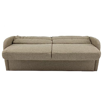 RecPro 70" RV Jack Knife Sofa w/Arms | RV Sleeper Sofa/Couch/Furniture/Living Room (Slideout) (Oatmeal) - color: Oatmeal