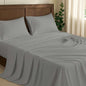 NON Sticky cotton 4 Piece Premium Egyptian Cotton Twin Bed Sheet Set, 15" Deep Pocket Fitted, Easy Care, Soft Sheets for Bedroom and Home Mattress, 39" x 75", Light Grey Solid - color: Light Grey Solid, size: Twin