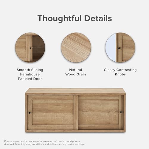 mopio Lauren Floating TV Shelf, Multi-Purpose Modular Under TV Display Shelf, Wall Mounted Wood Television Cabinet, Nightstand, Side Table, End Table, Bedside Shelves for Bedroom (Oak, 62", Twin) - color: Oak, size: Twin