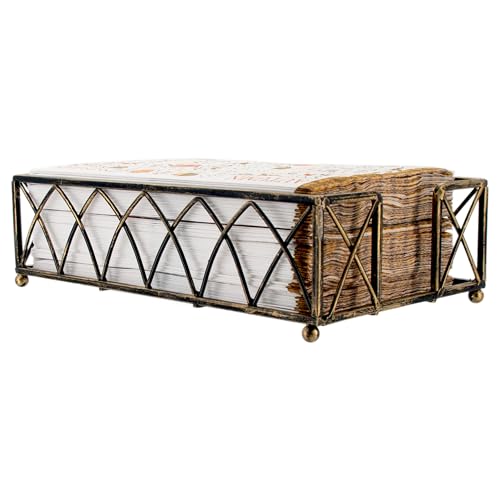 Boston International Arch Design Guest Towel Napkin Holder Caddy, Antique Brass - color: Antique Brass, size: 9 x 5.25-Inches