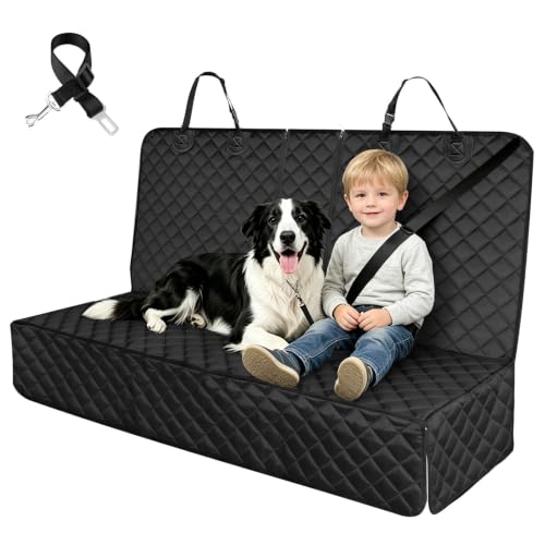 Dog Car Seat Cover for Back Seat, Waterproof Non-Slip Car Seat Covers Protector Scratchproof, Pet Bench Seat Covers for Cars, Trucks, Large Sedan, Large SUV (56" W*52" L) - size: 56"W*52"L
