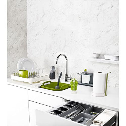 Joseph Joseph DrawerStore Compact Utensil Organizer For Kitchen Drawer Silverware, Flatware Tray, Small, Grey - size: Compact, style: Flatware Organizer