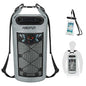 Piscifun Dry Bag, Waterproof Floating Backpack 10L/20L/30L/40L with Waterproof Phone Case for Boating, Kayaking, Fishing - color: Grey, style: 30l