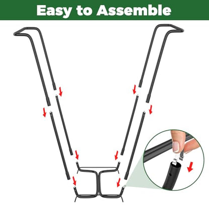 Outdoor Trash Bag Holder Metal Garden Trash Bag Holder for Yard Waste Stand Holds 30-45 Gallons Leaf Bag Holder with 4 Clips for Leaves Camping Lawn Party Weeding Yard Gardening（1pcs+4clips） - color: 1pcs+4clips
