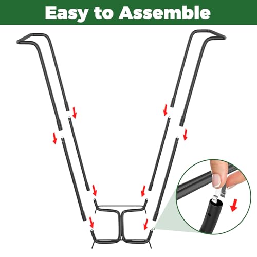 2PCS Outdoor Trash Bag Holder Metal Garden Trash Bag Holder for Yard Waste Stand Holds 30-45 Gallons Leaf Bag Holder with 4 Clips for Leaves Camping Lawn Party Weeding Yard Gardening（2pcs+8clips） - color: 2pcs+8clips