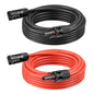 10 AWG Solar Extension Cable 20FT Black + 20FT Red, 10 Gauge Solar Panel Wire Male to Female Tinned Copper Wire for Solar Panel, Automotive, RV, Boat, Outdoors - size: 10AWG 20FT