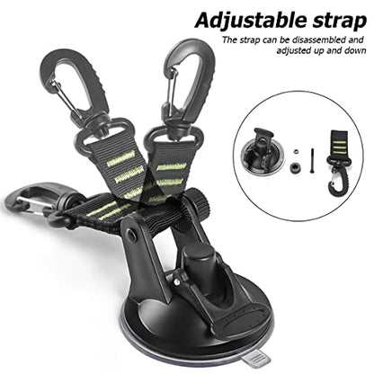 4PCS Heavy Duty Suction Cups with Hooks, Car Camping Tie Down Tarp Accessory, Strong Power Viscous Silicone and Securing Hook, Universal for Car Awning, Boat, Camping Trap (Green) - color: Green