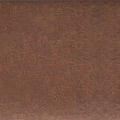 SIMPLIHOME Cosmopolitan Storage Ottoman - 34 inch Wide Upholstered Vegan Leather Rectangle Storage Ottoman Bench in Distressed Saddle Brown, Transitional Tufted Ottoman for Entryway with Lift-Up Lid - color: Distressed Saddle Brown