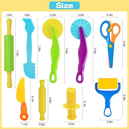LCY WEDSHI Dough Tool Set, 47 Pcs Dough Tools Sets for Kids Ages 4-8, Dough Accessories Includes Animal Molds, Cutters Roller, Rolling Pins, Safety Scissors, Plastic Knife - style: 47 PCS